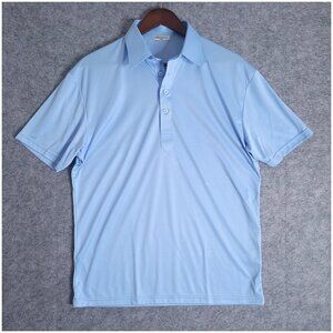 COLLARS & CO Mens Large Light Blue Dress Collar Polo Shirt NWOT